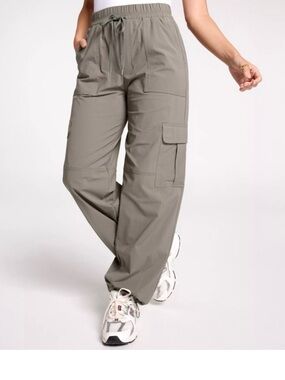 Calia Wide Leg Cargo Pants Muted Green NEW Small